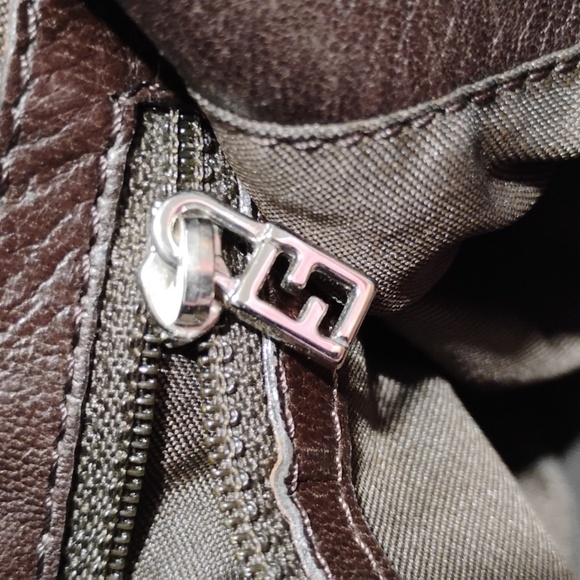 SALE! RARE! Auth FENDI Checkered Vintage Nylon Shoulder Bag W Dust Bag - Picture 12 of 15